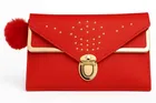 Women's Party wear/ Casual Hand wallet clutch Red Style 7 ,One Size