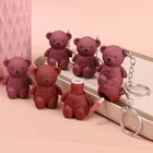 Teddy Bear Keychain Lipstick, Pink and Brown Edition, 14 ml [Pack of 3]