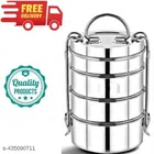 Stainless Steel 4 Layer Lunch Box (Silver)