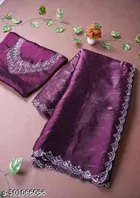 Jimmy Choo Applique Saree For Women, Purple