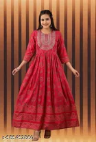 Rayon Kurti for Women, Red 
