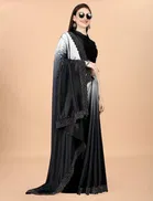 Chinon Solid Saree for Women 