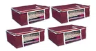 Storage Bags for Clothes (Maroon, Pack of 4)