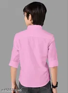 Solid Cotton Blend Spread Collar Polo Shirt for Boys 