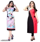 Crepe Printed Kurti for Women 
