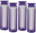 CELLO H2O Round Unbreakable Plastic Water Bottle 1 Liter (Purple, Pack of 4)