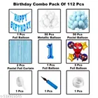 Spider Man Theme 1st Happy Birthday Decoration Items For Girls, Multicolor, Pack of 112