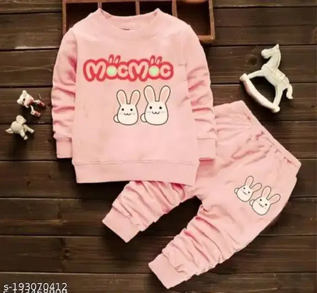 Hosiery Cotton Full Sleeves T-Shirt with Pant Clothing Set for Kids (Peach, 0-6 Months)