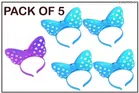 Plastic LED Lights Polka Dot Bow Headbands for Girls (Multicolor, Pack of 5)