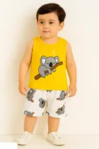 Cotton Blend Printed Clothing Set for Boys 