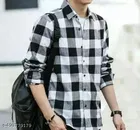 Cotton Blend Checked Shirt for Men, Multicolor 