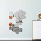 Acrylic Hexagon Shaped Wall Mirror Stickers 