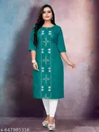 Floral Embroidered Cotton Blend Kurti for Women, Pack of 2 