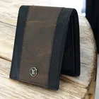 PU Leather Men's Wallet – Slim, Bifold Design with Card & Cash Compartments (Brown & Black)