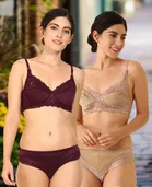 Pibu वीमेन कॉटन ब्रा पैंटी सेट 