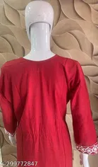 Rayon Slub Embroidered Kurti for Women 