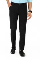 Slim fit Trousers for Men (Black, 34)