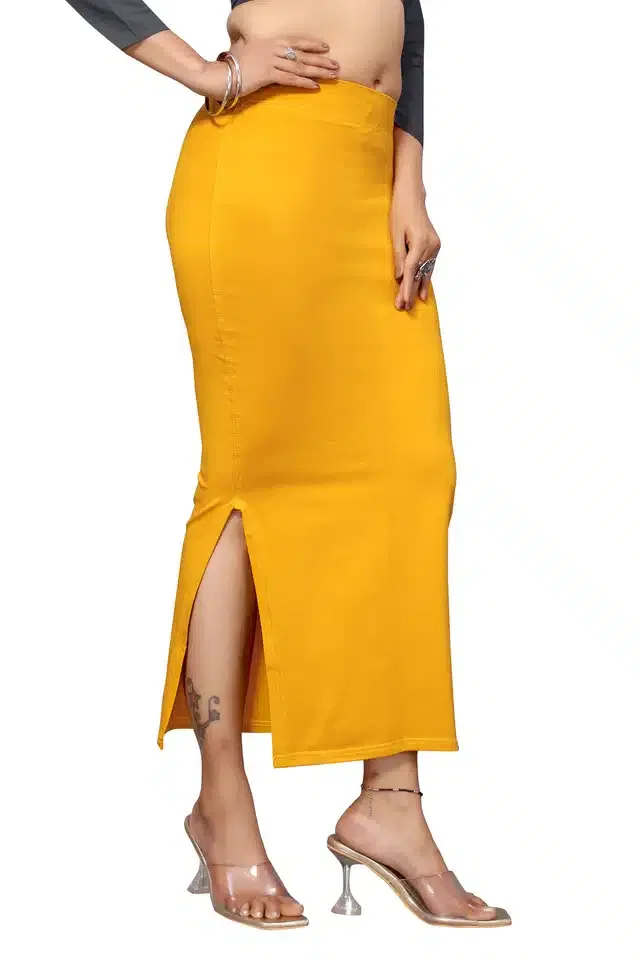 Saree Petticoat for Women (Yellow, L)