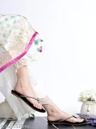 Embellished Synthetic Flat Sandals for Women 