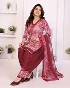 Crepe Floral Punjabi Suits for Women 