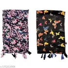 Poly Chiffon Scarves for Women, Multicolor, Pack of 2