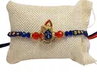 Metal Rakhi with Greeting Card & Roli Chawal 