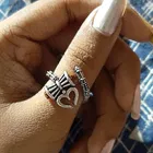 Adjustable Stylish Ring with Rudraksha and Trishul Damroo Bahubali Cuff Finger Ring 