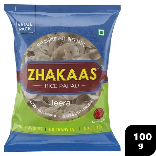 ज़हखास राइस पापड़ जीरा 100 g