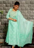 Rayon Printed Kurti with Dupatta for Women 