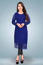 Net Kurti for Women,  Blue  