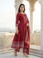 Printed Acrylic Kurta Set for Women 