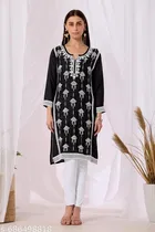 Embroidered Rayon Beads Work Kurti for Women 
