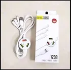 Electric 6in1 10W Charging Cable 3 Plug 3 USB Port, for Mobile Phone, Cable Size: 1.5m