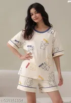 Cotton Blend Night Suit for Girls 
