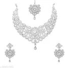 Alloy Necklace with Earrings & Maangtika for Women 