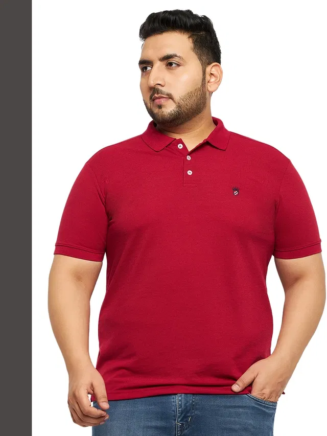Casual Polo T-shirt for Men (Maroon, 5XL)