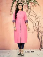 Cotton Blend Solid Kurti for Women 