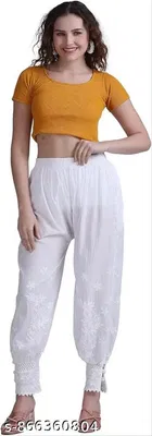 Embroidered Cotton Blend Salwar for Women 