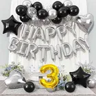 3rd Happy Birthday Balloon Decoration Kit ,Silver Set Of 1