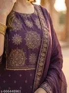 Embroidered Rayon Kurta Set for Women 