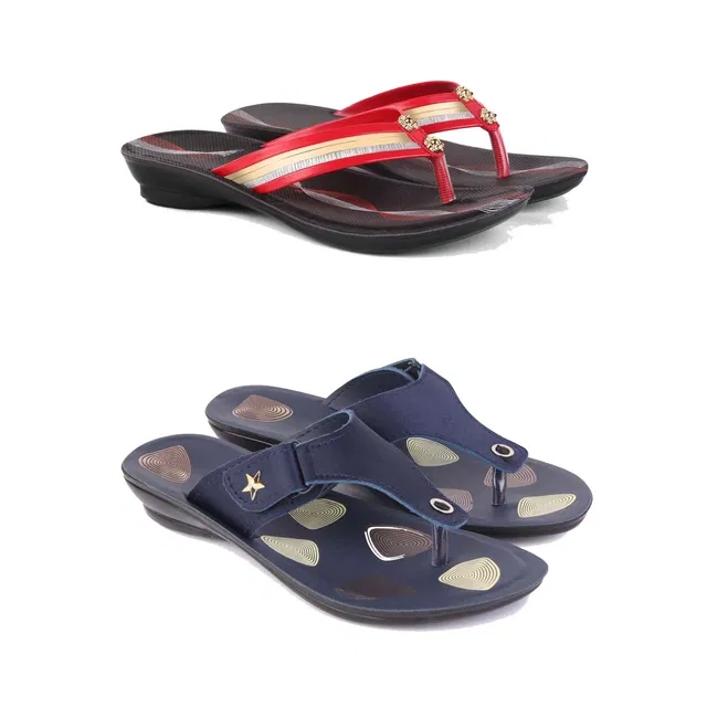 Flats for Women (Multicolor, 6) (Set of 2)