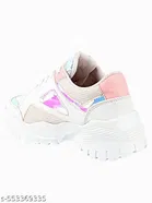 Solid Synthetic Sneakers for Girls 