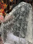 Floral Embroidered Net Dupatta for Women 
