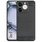 Silicone Mobile Back Cover for Itel A671Lc / Itel_A80 (Black)