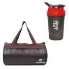 PU Leather Gym Bag with Shaker Bottle 