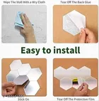 Acrylic Hexagon Shaped Wall Mirror Stickers 