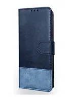 Artificial Leather Flip Cover For Vivo Y28 5G (Blue)
