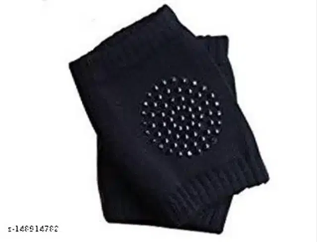 Cotton Anti-Slip Knee Protector Pads for Infants (Black)
