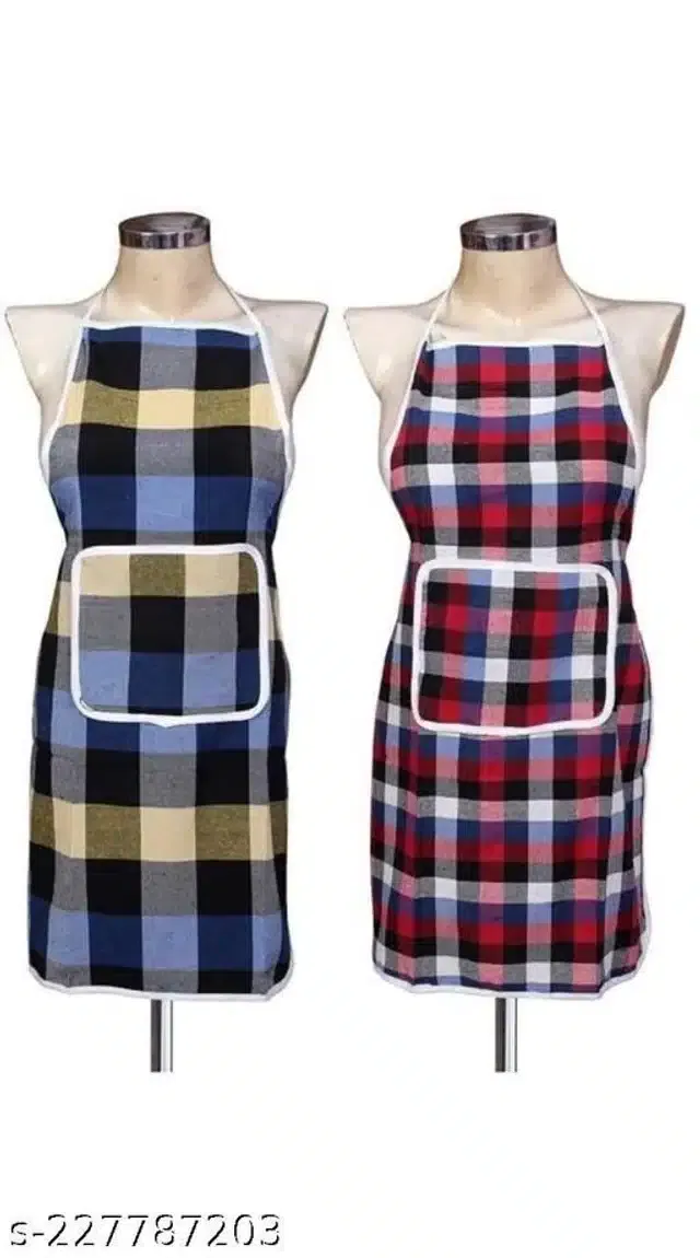 Aprons for Home (Multicolor, Pack of 2)