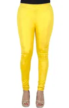 Polycotton Leggings for Women (Lemon Yellow, Free Size)
